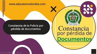 Constancia de la Policía por pérdida de documentos [upl. by Naahsar]