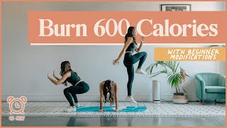 BURN 600 CALORIES with this 45minute cardio AT HOME workout No Equipment [upl. by Jac715]