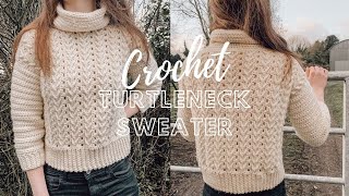 Crochet Cropped Turtleneck Sweater [upl. by Orlov]