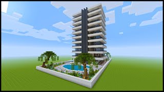 Minecraft How To Build a Modern Hotel  PART 1 [upl. by Staw621]