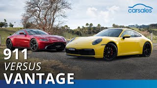 2019 Aston Martin Vantage v Porsche 911 Comparison Test carsales [upl. by Ahseei]