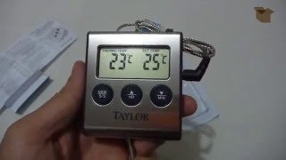 Unboxing Taylor Digital Cooking Thermometer with Probe and Timer [upl. by Maffa]