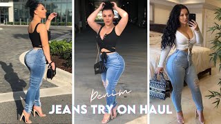 JEANS TRY ON HAUL NEW JEANS ATTENTION FOR CURVY PETITE GIRLS 😍 [upl. by Atiz]