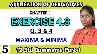 Class 12 exercise 43 commerce part 1  chapter 4 application of derivative maharashtra hsc board [upl. by Einnaoj]