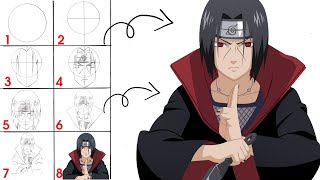 How to Draw Itachi Uchiha  Step By Step  Naruto [upl. by Sommer352]