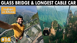 LONGEST CABLE CAR amp GLASS BRIDGE  Tianmen Mountain China [upl. by Araccat]