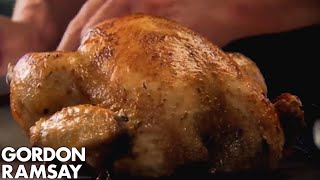 Stuffed Roast Chicken with Chorizo  Gordon Ramsay [upl. by Ellynad]