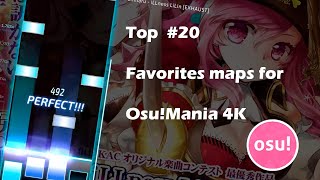 OsuMania  Top 20 Favorites maps [upl. by Lenno]