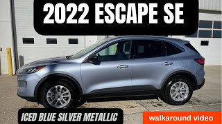 2022 Ford Escape SE Iced Blue walkaround video [upl. by Schuster908]