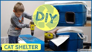 DIY Cat Cooler cat shelter for cold weather and stray cats [upl. by Anidnamra316]