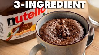 3 Ingredient Nutella Brownies In A Mug Recipe [upl. by Schifra]