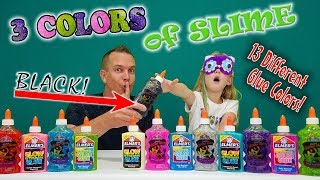 3 COLORS OF GLUE SLIME CHALLENGE All 13 New Colors to Pick w My Dad [upl. by Lorraine469]