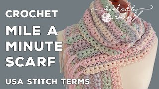 Crochet Puff Stitch Mile A Minute Scarf  Easy Crochet Scarf [upl. by Aletta44]