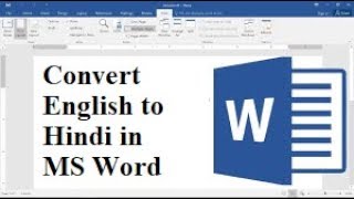 Convert English to Hindi in MS Word [upl. by Baseler]