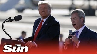 Trump brings Nigel Farage on stage at Arizona rally [upl. by Eelanaj129]