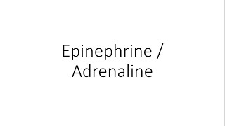 Epinephrine  Adrenaline  Pharmacology [upl. by Slemmer248]