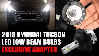 2018 Hyundai Tucson OEM Halogen Headlight TO H7 LED Bulb Conversion W Custom Adapter [upl. by Schweiker]