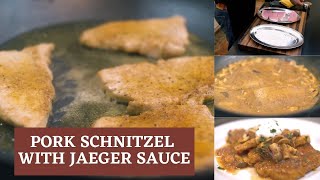 Pork Schnitzel with Jaeger Sauce Recipe [upl. by Attirb117]