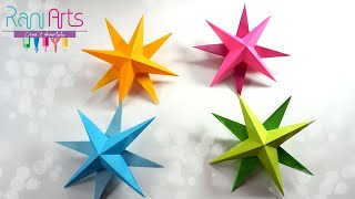 ESTRELLAS 3D de PAPEL Fácil  DIY  3D PAPER STARS easy [upl. by Oigres]