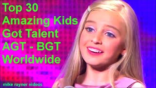 Top 30 Amazing Kids Got Talent Auditions of All Time Best Singing Dancing Magic AGT  BGT Worldwide [upl. by Atinek]