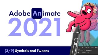 Adobe Animate 2021 Symbols and Tweens 3  Beginners Tutorial [upl. by Aislehc]