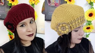 Como tejer la Boina N° 20 a crochet o ganchillo para niñas y mujer en punto Espiral en Relieves [upl. by Mauralia259]