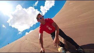 Sandboarding at Great Sand Dunes National Park [upl. by Ivgnout]