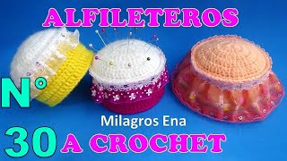 Manualidades Milagros Ena N° 30 Alfiletero tejido a crochet con sobras de lana y latas paso a paso [upl. by Sitruc]