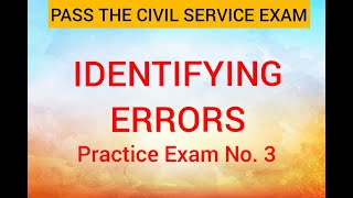 Civil Service Exam Reviewer  Identifying Errors Practice Exam No 3 [upl. by Otte]