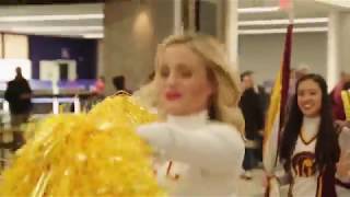 USC Trojan Marching Band surprise performance at LAX [upl. by Inaluiak327]