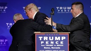 Donald Trump rushed off stage during rally in Nevada [upl. by Tertias]