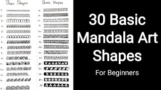 How to Draw Mandala Basic Shape For Beginners  Step by Step  30 Basic Designs For Mandala Art  2 [upl. by Magdau475]