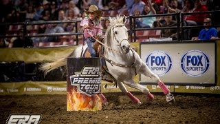 Chayni Chamberlain holds the fastest time of the ERA Premier Tour in the Barrel Racing [upl. by Llenroc]