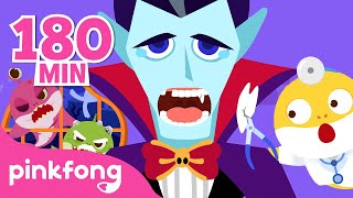 Zombie Shark Cartoon amp Vampires Hospital Play  Halloween Song amp Story Compilation  Pinkfong [upl. by Kenleigh453]