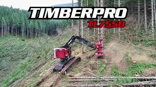 TimberPro TL755D Feller Buncher Cutting in Oregon  Quadco 24b [upl. by Otsenre]