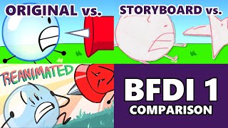 BFDI 1a1b Original vs ReAnimated vs Storyboard  11th anniversary [upl. by Mcguire]