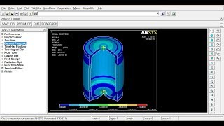 Ansys Tutorials  Static Analysis of Axisymmetric Cylinder In Ansys APDL [upl. by Nalyorf937]