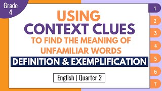 Context Clues Definition and Exemplification  English 4 Q2 Week 1 [upl. by Douglas157]