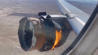 Watch Boeing 777 Engine Catches Fire Over Colorado [upl. by Cath]