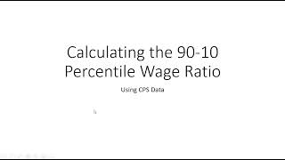 How to Calculate the 9010 Wage Percentile Ratio [upl. by Bondie]