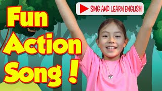 Childrens English Learning  Songs with Lyrics and Actions Hands in the Air [upl. by Akcimat330]