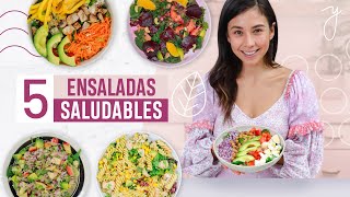 5 Ensaladas Saludables Fáciles y Económicas🥗 Yovana [upl. by Accebar]