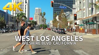 LOS ANGELES  Driving West Los Angeles on Wilshire Boulevard California USA Travel 4K UHD [upl. by Ami818]