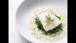 Poached turbot with fennel velouté by Galton Blackiston [upl. by Alpert566]