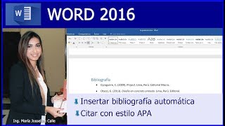 CÓMO INSERTAR BIBLIOGRAFÍA AUTOMÁTICA EN WORD CÓMO CITAR EN FORMATO APA [upl. by Brunhilda]