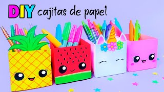 Manualidades con Papel  Cajitas de Papel DIY Organizador de Escritorio  Tutorial Origami [upl. by Orpha895]