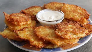 Einfaches KARTOFFELPUFFER Rezept  Knusprige REIBEPLÄTZCHEN  LeckerTV [upl. by Johiah]