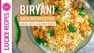 Einfaches Chicken Biryani  Basmati Reis mit Hähnchen  Festgesessen für die ganze Familie [upl. by Acinnor]