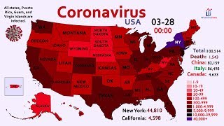 The Spread of Coronavirus in America by Map January 31 to March 28 [upl. by Ran]