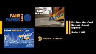 Fair Fares MetroCard Update Renewal Phase amp Eligibility [upl. by Adnawat537]